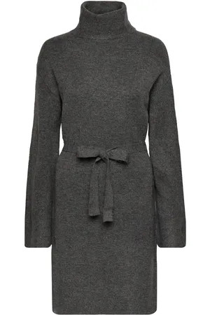 VILA Vivimalina Rollneck L/S Knit Dress/Pb Grey