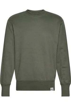 Calvin Klein Woven Tab Crew Neck Green