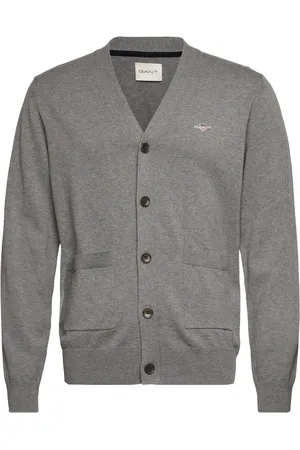 GANT Classic Cotton V-Cardigan Grey