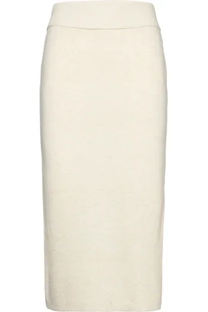 Y.A.S Assi Hw Midi Knit Skirt S. Noos White