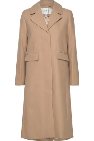 Y.A.S Lima Ls Wool Mix Coat S. Noos Beige