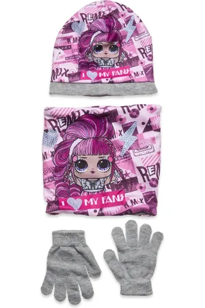 L.O.L Set 3 Pcs Bonnet+Collar+Gloves Patterned