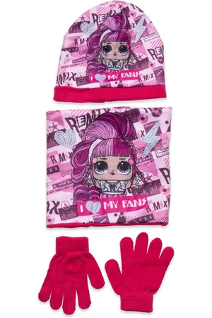 L.O.L Set 3 Pcs Bonnet+Collar+Gloves Pink