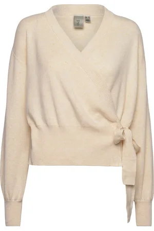 Y.A.S Assi Ls Wrap Knit Cardigan S. Noos Cream