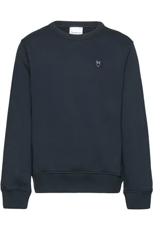 Knowledge Cotton Apparal Regular Badge Crew Neck Sweat - Got Blue