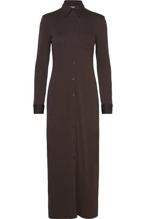 Filippa K Jersey Shirt Dress Brown