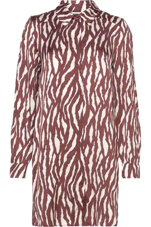 Object Objjabina L/S Short Dress 128 Brown
