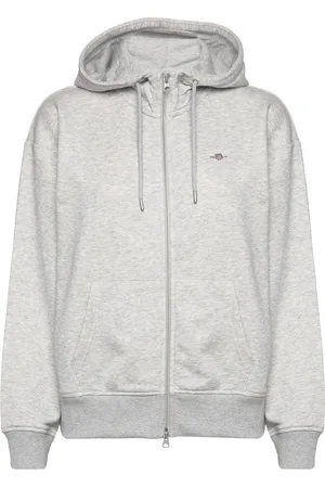 GANT Rel Shield Zip Hoodie Grey