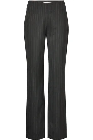 Les Coyotes de Paris Mid Waist Straight Leg Trousers Black