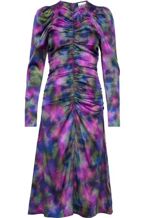 Ganni Silk Stretch Satin Purple