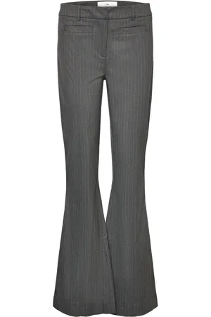 Les Coyotes de Paris Mid Waist Flare Trousers Grey