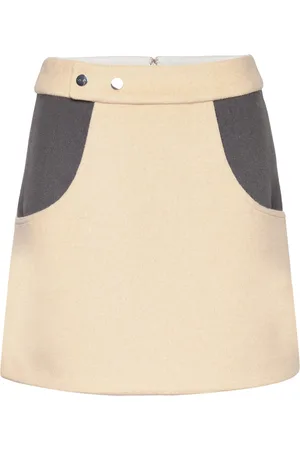 Cannari Concept Mini Skirt With Snaps Beige