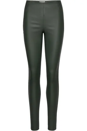 Object Objbelle Mw Coated Leggings Noos Khaki