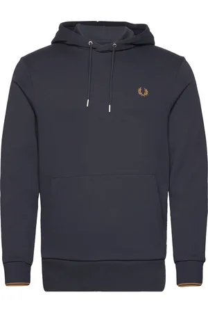 Fred Perry Tipped Hooded Sweatsh Navy