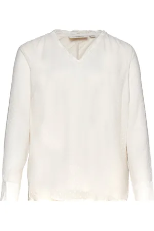 ONLY Carlei L/S V-Neck Blouse Wvn White