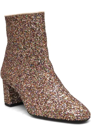 ANGULUS Bootie - Block Heel - With Zippe Brown