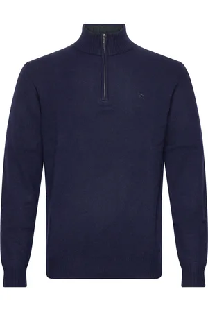 Hackett Lambswool Hzip Navy