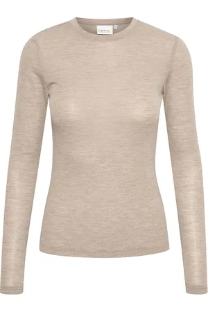 Gestuz Niniagz Ls Wool Roundneck Noos Beige