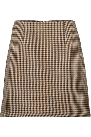 Coster Copenhagen Short Skirt In Houndstooth Beige