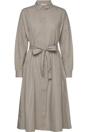 Esmé Studios Esellinor Ls Midi Shirt Dress Grey