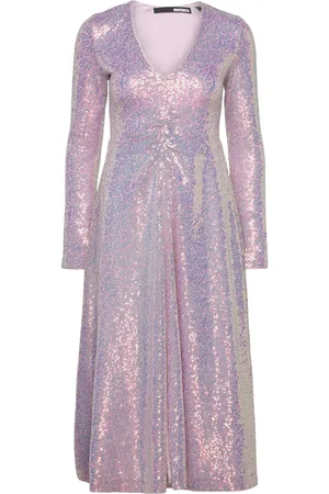 ROTATE Sequin Midi Dress Pink