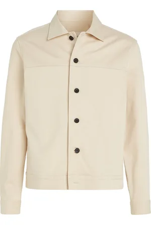 Calvin Klein Brushed Cotton Overshirt Cream