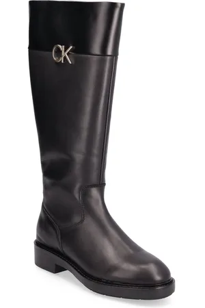 Calvin Klein Rubber Sole Knee Boot W/Hw Black