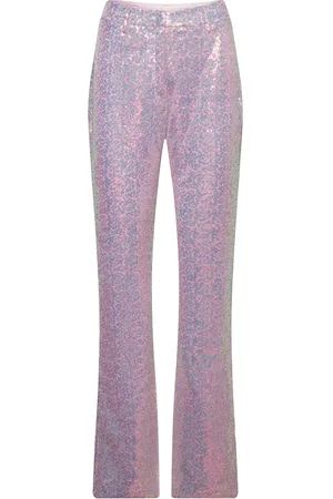 ROTATE Sequin Straight Pants Pink