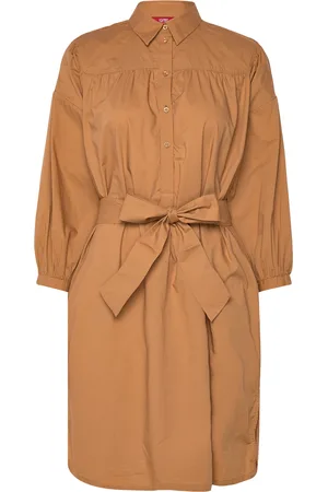 ESPRIT Women Dresses Light Woven Midi Brown