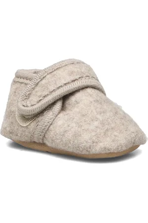 Melton Classic Wool Slippers Beige