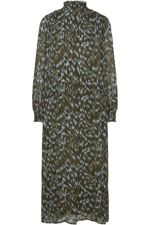 Minus Eria Smock Lang Kjole Green