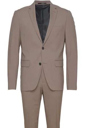 Lindbergh Plain Mens Suit - Normal Length Beige