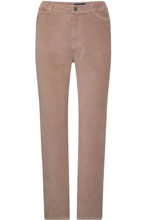 Lexington Natalia High-Rise Straight-Leg Corduroy Pants Brown