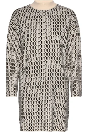 VERO MODA Vmgoldneedle Art Ls Short Highneck Dress Beige