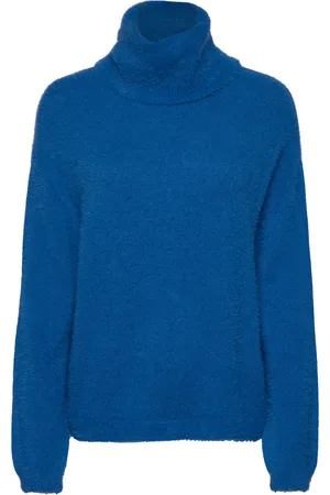VILA Juli Rollneck L/S Knit - Noos Blue