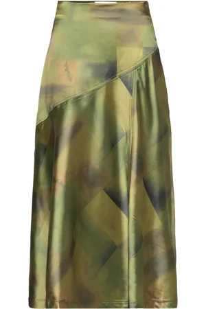 Hosbjerg Laura Satin Skirt Green