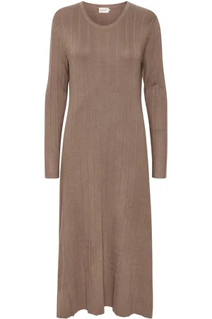 Cream Crvillea Knit Dress - Kim Fit Brown