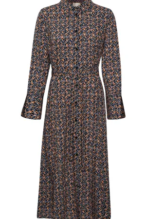 Cream Crtiah Shirt Dress - Zally Fit Brown