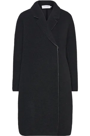 Calvin Klein Bonded Wool Cocoon Coat Black