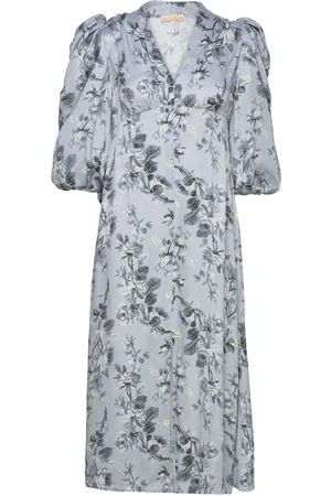 by Ti Mo Crépe Satin Midi Dress Blue