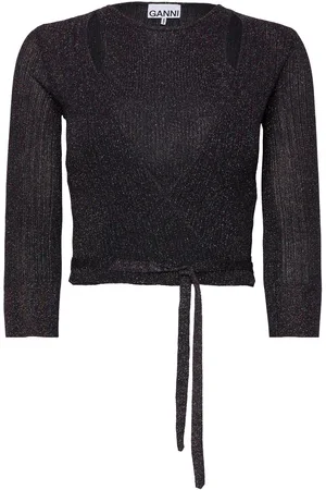 Ganni Sparkle Rib Knit Black