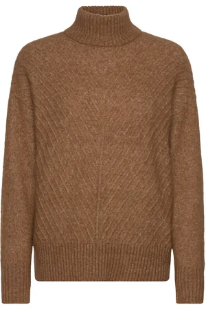 SELECTED Slfsif Sisse Ls Knit Highneck B Brown