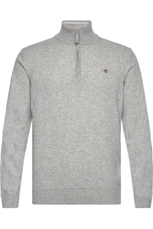 GANT Superfine Lambswool Half Zip Grey