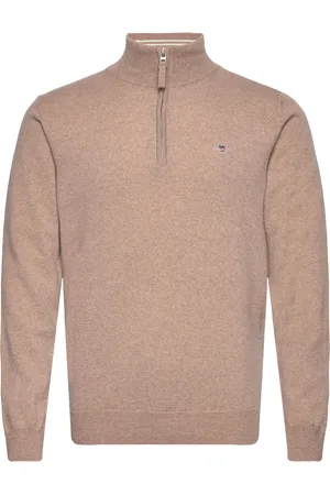 GANT Superfine Lambswool Half Zip Beige