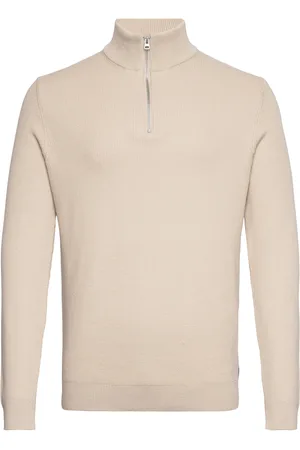 Only & Sons Onsphil Reg 12 Struc Half Zip Knit Noos Cream