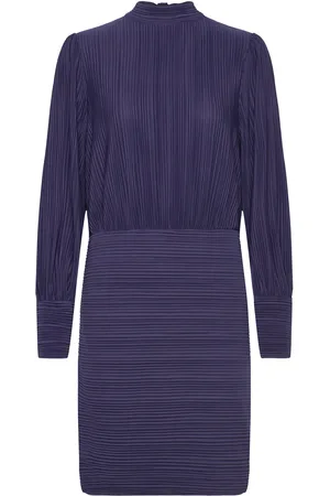 VERO MODA Vmaurora Ls Bow Short Dress Jrs Blue