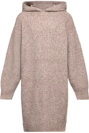 VERO MODA Vmdoffy Hoodie Ls Short Dress Ga B Girl Beige