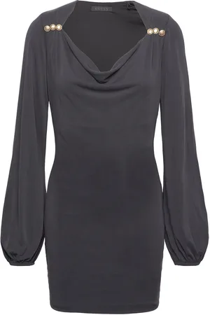 Guess Ls Draped Nk Cecilia Dress Black