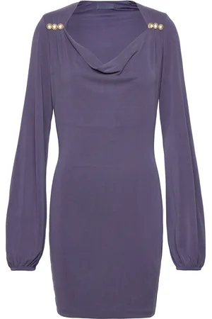 Guess Ls Draped Nk Cecilia Dress Blue