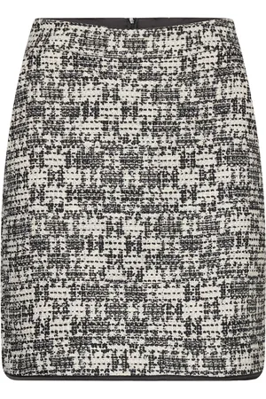 Karl Lagerfeld Check Boucle Skirt Black